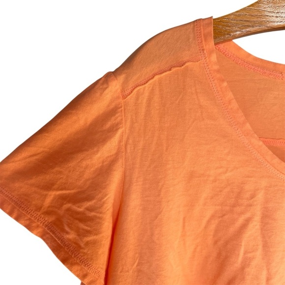 J. Jill Lot of Two Tees Vibrant Orange Whisper Cotton And Purple Rolled V-neck - Picture 3 of 16
